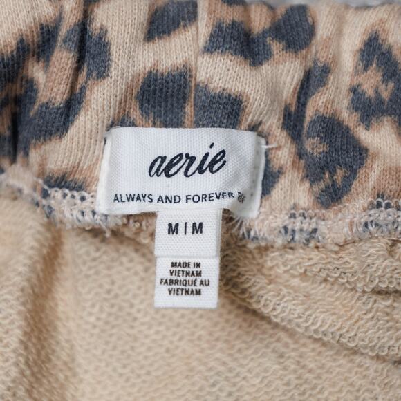 American Eagle Aerie Leopard Print New Heights Fleece Trousers Womens Size M - Picture 10 of 13